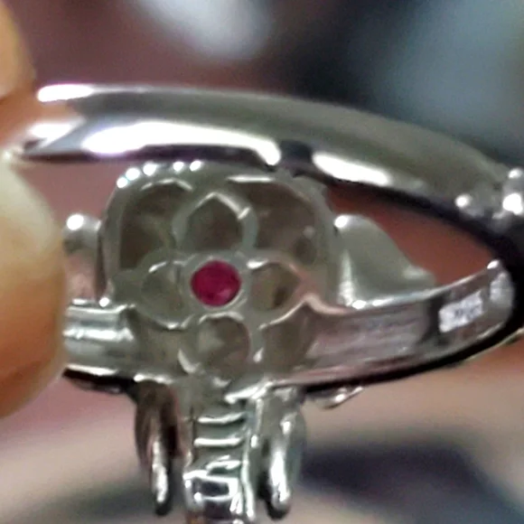 Bali Legacy Genuine Natural Diamond Ruby Elephant's Head Ring